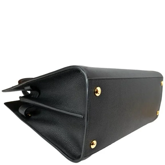 BURBERRY  Title Leather Tote Bag Black - Picture 9 of 13